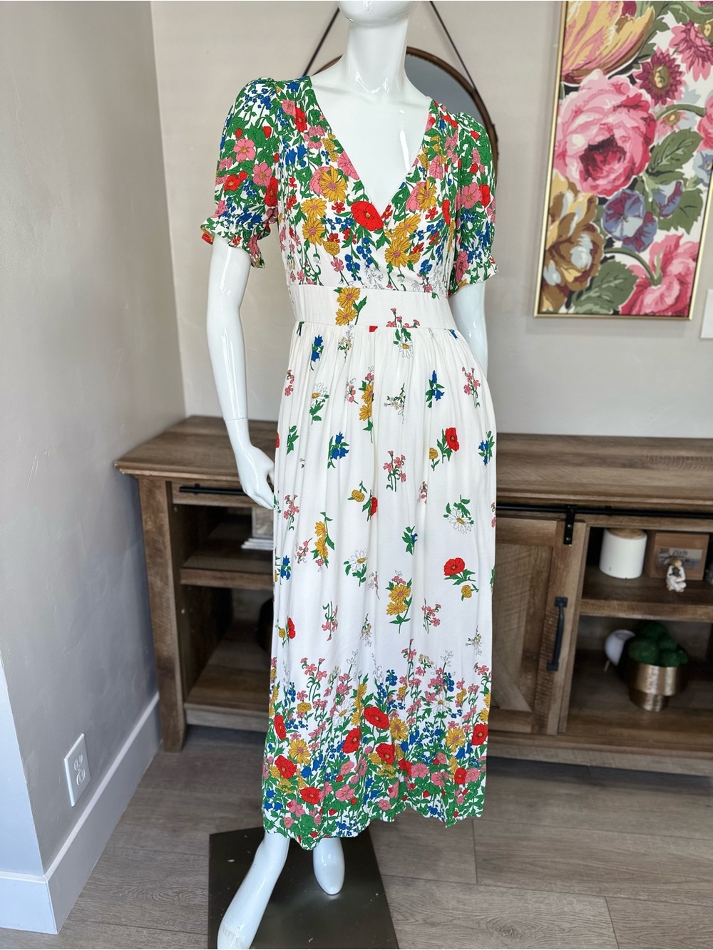 Boden Tessa Maxi Dress Size 6Floral Spring Wrap Cottagecore Cocktail